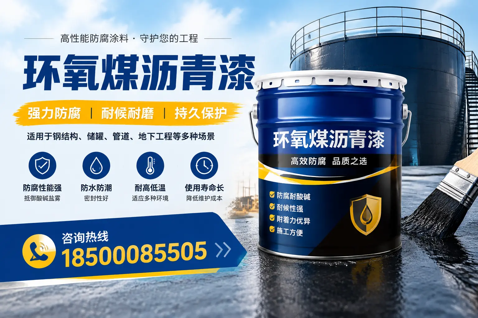 环氧煤沥青漆在工业中的应用，三亚企业的选择